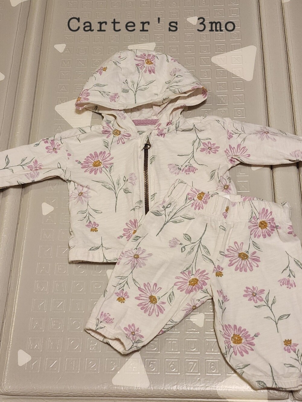 Carter's Floral Hooded Jacket and Pants Set 3 Months